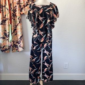 Vintage Flutter Sleeve Jumpsuit